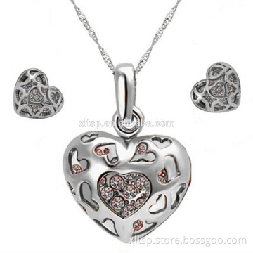 Fashion design heart earring and heart pendant for African wedding women